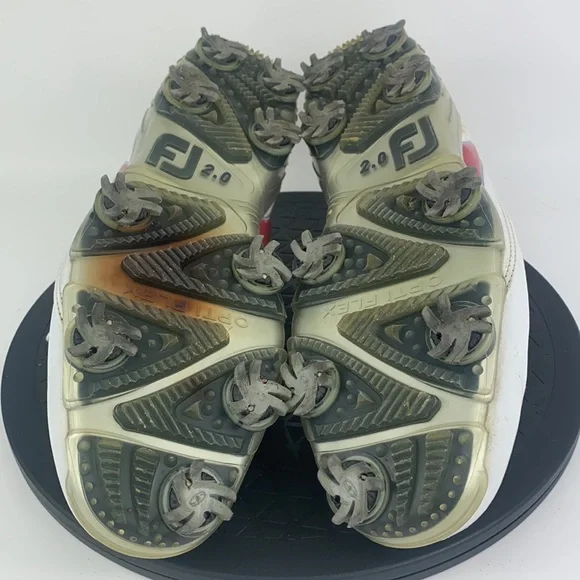 Footjoy DNA 2.0 White/Red Golf Cleats Shoes 53310 Men's Size 9 - Picture 11 of 13